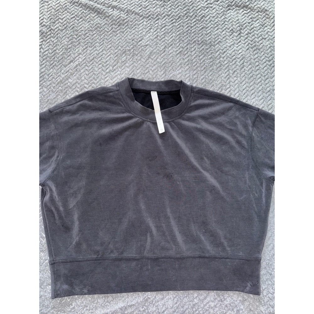 Lululemon Sweatshirt Womens Black Fleece Perfectly Oversized Softstreme Sz 4 - Picture 2 of 10